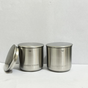 Pot à bougie en acier inoxydable brossé, avec couvercle hermétique, logo personnalisé, design minimaliste, rond, pour bougies DIY à la cire de soja - Product Image 3