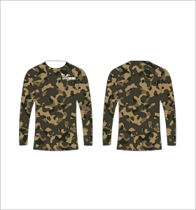 T-shirt à manches longues personnalisé à motif tons terreux foncés, anti-humidité, haute performance, pour entraînement sportif et fitness - Product Image 1