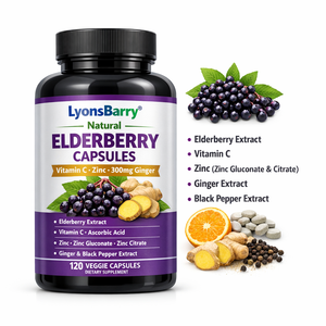 Cápsulas de Saúco Natural con Vitamina C, Zinc 300mg y Suplemento de Jengibre - Product Image 3