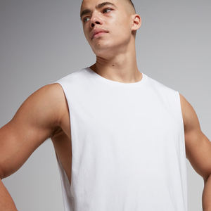 เสื้อกล้ามออกกำลังกายผู้ชาย ผ้าฝ้าย 95% สแปนเด็กซ์ 5% สำหรับเล่นเวท เพาะกาย แบบไม่มีแขน รับสกรีนโลโก้ ขายส่ง เสื้อผู้ชาย - Product Image 4