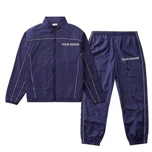 Style Casual Lightweight Windproof <b>Windbreaker</b> Jacket Set Solid Nylon Jogging Zipper Pants Tracksuit Anti-UV - Product Image 5