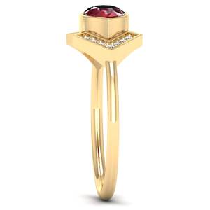 Anillos de compromiso REYES de lujo en plata de ley 925 con rubí de corte pera de 0.75 quilates y moissanita para mujer, joyería fina. - Product Image 3