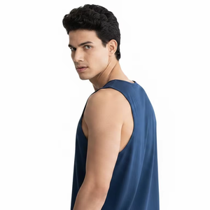 Nouveau débardeur pour homme, coupe musclée, polyester/coton, écologique, respirant, séchage rapide, anti-UV, vêtements de sport personnalisables, musculation - Product Image 3