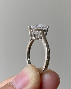 Heart Cut 2 CT Moissanite Diamond Ring 14K Solid Yellow Gold Knife Edge Band Dainty Solitaire Wedding Ring Fine Jewelry - Product Image 5