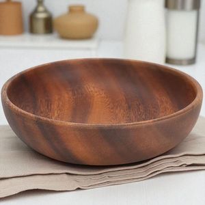 Tazón de servir de madera natural hecho a mano, tamaño grande, para ensaladas, mezclar frutas, exhibir en la cocina, mesa de comedor, decoración del hogar. - Product Image 6