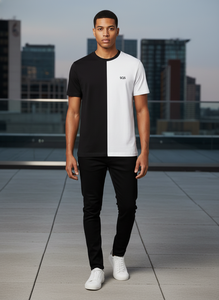 Camiseta Casual Negra y Blanca para Hombre, 100% Algodón de Alta Calidad, 200gsm, Impresión Digital |   Camiseta de Manga Corta Transpirable con Logotipo Personalizado - Product Image 2