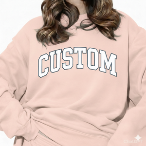 Custom Brand Women's Custom Printed Crewneck <b>Sweatshirt</b> Fleece Long Sleeve Oversized Winter Casual Wear - Product Image 5