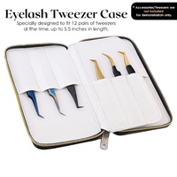 Étui de rangement pour pinces à extensions de cils, 12 compartiments, en cuir PU, pochette de rangement, idéal pour les voyages, porte-outils pour cils, portable