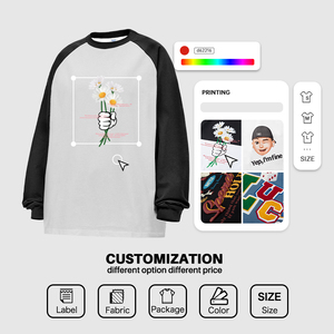 T-shirt à manches doubles en jersey streetwear, impression numérique, vêtements de créateur, maillots de football roses - Product Image 5