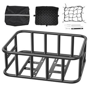 Cestino Posteriore Robusto per Bicicletta per Adulti e Donne, Rete Portaoggetti Media con Rivestimento Impermeabile in Acciaio e Plastica - Product Image 4