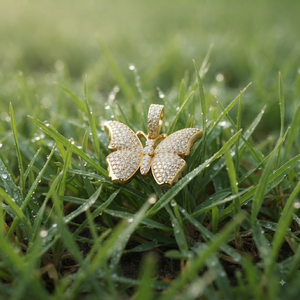 Trendy Women's Jewelry Custom Iced 925 Silver Gold Plated Cute <b>Butterfly</b> Lab Grown Diamond Fine Pendants Charms Hip Hop Necklace - Product Image 6
