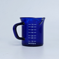Ensemble de 6 tasses à mesurer en verre 70 ml / 2,37 oz, mini-pichets de couleurs assorties pour la cuisine, la pâtisserie, la préparation de sirops, de sauces, cadeau de cuisine