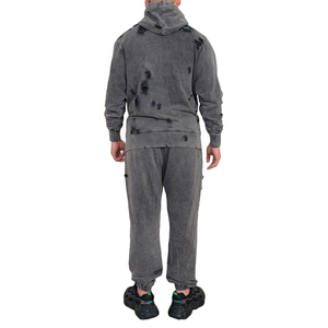 Survêtement Homme Délavé Effet Usé de Haute Qualité Personnalisable Vintage Streetwear Uni Polyester/Coton Effet Soleil Décoloré Prix Abordables - Product Image 4