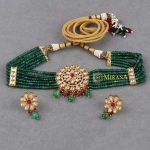 Yutika Gold Plated Polki Kundan Choker Set for Festival and Bridal - Product Image 2