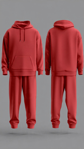 Conjunto de Sudadera con Capucha y Pantalones de Estilo Moderno Personalizado / Sudadera con Capucha Extra Grande y Pantalones Rectos / Conjunto Masculino de Alta Calidad en Color Sólido - Product Image 5