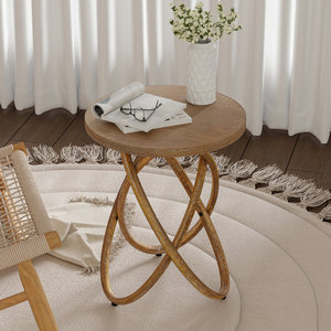 Table d'appoint de table de ferme en bois rustique pour meubles de salon - Product Image 2