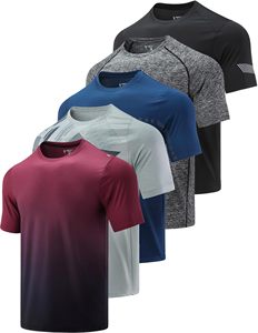 เสื้อยืดแขนสั้นผู้ชาย แห้งเร็ว สีพื้น คอกลม ทรงสปอร์ต ผ้าถักโพลีเอสเตอร์ ทรงเข้ารูป ความยาวปกติ - Product Image 3