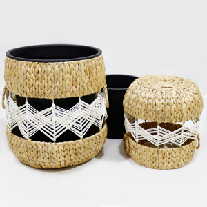 Macetas Pequeñas para Plantas, Decoración Rústica Moderna para el Hogar, 100% Naturales, de Jacinto de Agua, Ecológicas - Product Image 4