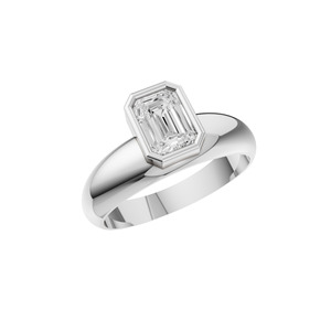 Bague de mariage solitaire Aarinya moderne en or 14 carats, sertie d'un émeraude taillée émeraude de 0,5 carat, certifiée IGI, au design audacieux et minimaliste - Product Image 6