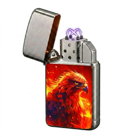 Briquet électrique à plasma jetable double arc en métal 18K, forme mini carrée, avec logo personnalisé, vente en gros en France