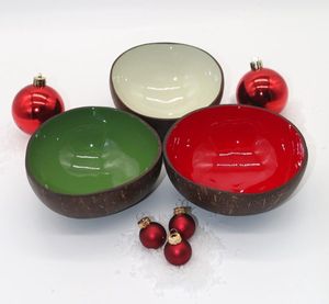 Bol en coquille de noix de coco naturelle polie et laquée, écologique, fait main, moderne, décoratif, pour servir des fruits et des salades, biologique, végétalien - Product Image 5