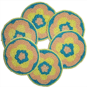 Trendy <b>Beaded</b> Embroidery <b>Coaster</b> For Stylish House Gifts Custom Seed Beads <b>Beaded</b> Embroidery <b>Coaster</b> For Personalized Sets - Product Image 6