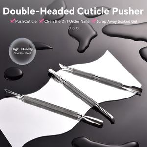 Pousse-cuticules double face de haute qualité en acier inoxydable – Outil de manucure pour le soin des cuticules, le nettoyage des ongles et le retrait du vernis gel - Product Image 6
