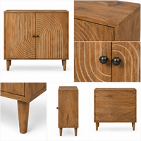 Buffet en bois de style ferme moderne, éco-responsable et durable, avec design épuré, pour le rangement dans le salon, l'hôtel, la cuisine et la salle à manger