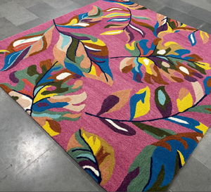 Tapis KNOT RUG fait main, tufté à la main, de haute qualité, motif floral moderne rose, écologique, pour salon, chambre d'enfants, hôtels, bureau - Product Image 2