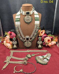 Radiant Cut Stone Bridal Kundan <b>Jewellery</b> <b>Set</b> <b>Pearl</b> Beaded Multi Layer Choker Long Necklace Artificial Imitation Bridal Jewelery - Product Image 2