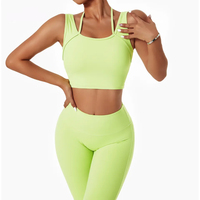 Ensemble de yoga imperméable sans couture pour femmes grandes tailles, soutien-gorge de sport et leggings taille haute, ensemble de gym pour la course à pied et l'entraînement