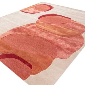 Alfombra de Seda y Lana Rectangular Beige de Alta Calidad, Estilo Moderno, Anudada a Mano, de Pelo Cortado/Bucle, Apta para Mascotas, para Ejercicio, Hogar, Sala de Oración - Product Image 4