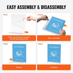 8.5 X 11-inch Clear <b>Acrylic</b> T-Shape Double Sided <b>Display</b> Sign <b>Stand</b> 6 Pack 8.5 X 11-inch Brochure <b>Display</b> Holders for Restaurant - Product Image 5