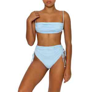 Traje de Baño Bikini a Rayas de Buena Calidad, Estilo Náutico, Clásico, para Mujer, Ideal para Viajes en Barco - Product Image 1