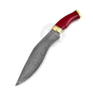 Nueva Edición Cuchillo Bowie de Acero de Damasco Personalizable de 15 Pulgadas, Cuchillo de Caza para Exteriores con Mango de Resina Roja, el Mejor Cuchillo de Hoja Fija para Coleccionistas - Product Image 1
