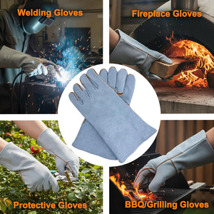 Service OEM ODM sur mesure, gants en cuir suédé gris anti-chaleur pour usage industriel, résistants à l'abrasion, équipement de sécurité pour les mains. - Product Image 5
