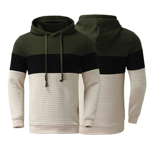 Ensemble de survêtement homme été 100 % coton couleur unie, coupe ample, léger, coupe-vent à capuche + pantalon 2 pièces - Product Image 3