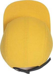 Daizha Sports Yellow 5-Panel Baseball <b>Cap</b> Unisex Solid Color Fitted Flat Brim Casual for Adults Spring <b>Summer</b> Wear 100% Cotton - Product Image 6