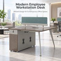 Poste de travail de bureau moderne avec meuble à tiroirs, bureau de direction avec tiroirs verrouillables pour petit bureau ou espace de travail
