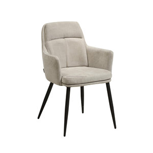 Modern <b>Dining</b> <b>Table</b> Set with 6 Upholstered Chairs Wood <b>Top</b> Black Metal Base Midcentury Design for Home Furniture - Product Image 3