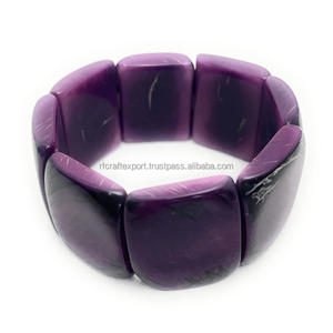 Vente chaude nouvelle manchette de charme de mode de bracelet de bracelet en résine multicolore personnalisée pour la vente directe de l'Inde de RF Crafts - Product Image 3