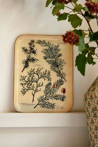 Rectangular Ceramic Serving <b>Plate</b> With Ginkgo Pattern Handpainted Oriental Design <b>Black</b> And Gold Trim - Product Image 4