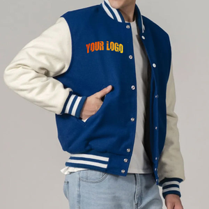Custom <b>Men</b> Vintage Wool Varsity <b>Jacket</b> Real Leather Sleeves Retro College <b>Baseball</b> Letterman Coat Factory WVJ-0014D - Product Image 2