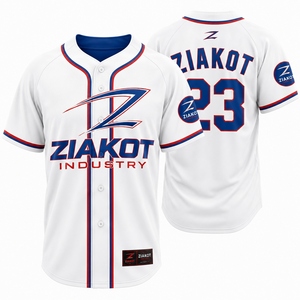 Maillot de baseball authentique blanc et rouge royal de qualité supérieure, sur mesure, en gros, provenant d'un fabricant pakistanais - Product Image 1