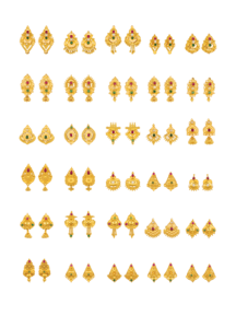 ต่างหูทองคำแท้ 22K ล่าสุด พร้อมจี้ประดับอัญมณี CZ แบบอินเดียดั้งเดิมเคลือบเมนาคารี สำหรับผู้หญิง - Product Image 3