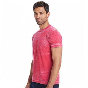Men's O-Neck Short Sleeve Solid Color Acid Wash T-<b>Shirt</b> Regular Fit 100% Cotton Knitted Casual Wear - Product Image 2