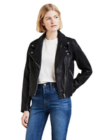 Blouson Moto Femme en Cuir Véritable et Jean Respirant, Personnalisé OEM, Écologique, Motif Écossais, Design Fendu Tendance avec Fermeture Éclair