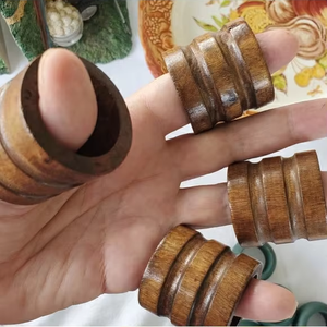 Anillos de Servilleta de Madera con Acabado Natural, Hechos a Mano, Vintage, Accesorios para Mesa de Comedor, Ecológicos, Forma Personalizada, Decoración - Product Image 1
