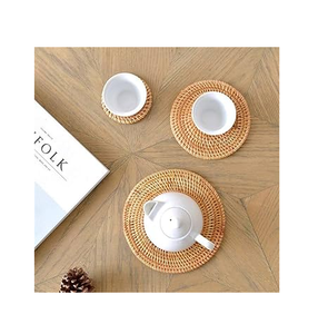 Rattan <b>Trivets</b> Pot Holder Style Mats & Pads for Teapot Use Natural Rattan Placemat <b>Trivets</b> Best Price - Product Image 2