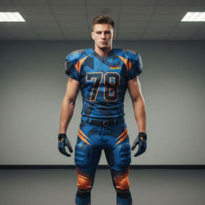 Ensemble de maillots d'entraînement de rugby en twill sublimé pour équipes jeunes, taille courte et grande, respirant, antibactérien, uniformes de football américain - Product Image 5